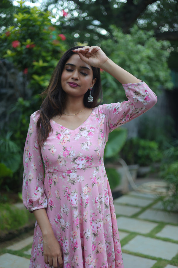 GRG - Myra light pink georgette dress - S only