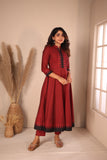 Raiza Maroon & Black Co-ord Set