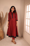 Raiza Maroon & Black Co-ord Set