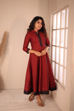 Raiza Maroon & Black Co-ord Set