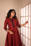 Raiza Maroon & Black Co-ord Set