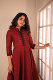 Raiza Maroon & Black Co-ord Set