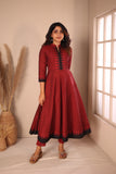 Raiza Maroon & Black Co-ord Set