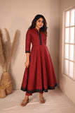 Raiza Maroon & Black Co-ord Set