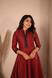 Raiza Maroon & Black Co-ord Set