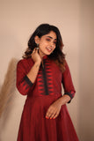 Raiza Maroon & Black Co-ord Set