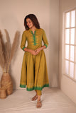 Raiza Mustard Brown & Green Co-ord Set