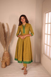 Raiza Mustard Brown & Green Co-ord Set