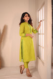 Rithi Lemon Yellow & Green Kurti Set