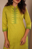 Rithi Lemon Yellow & Green Kurti Set