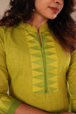 Rithi Lemon Yellow & Green Kurti Set