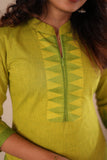 Rithi Lemon Yellow & Green Kurti Set