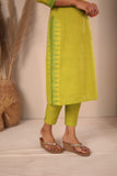 Rithi Lemon Yellow & Green Kurti Set