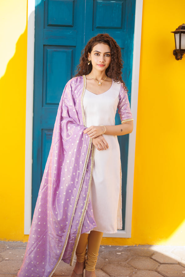 IMD - Zeena White with Lilac (Set of 2)