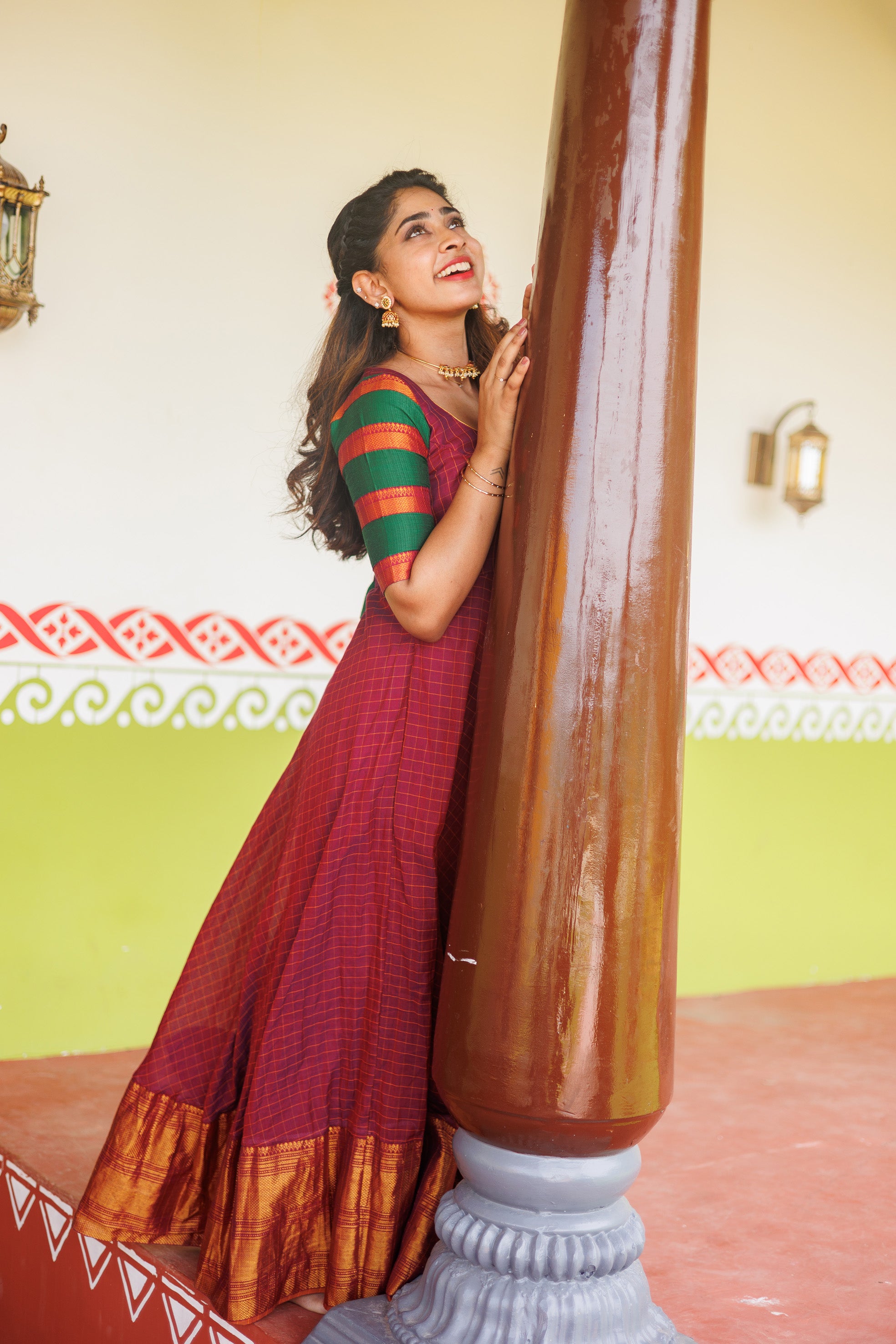 Sahana Magenta Narayanpet Cotton Dress