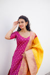 GRG - Aakruti Magenta (Kurti & Dupatta - Zipper on front) - XS only
