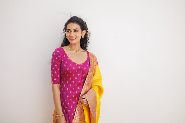 Aakruti Magenta & Yellow (Only kurti)