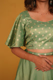 Farina Mint Green Crop top & Skirt