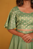 Farina Mint Green Crop top & Skirt