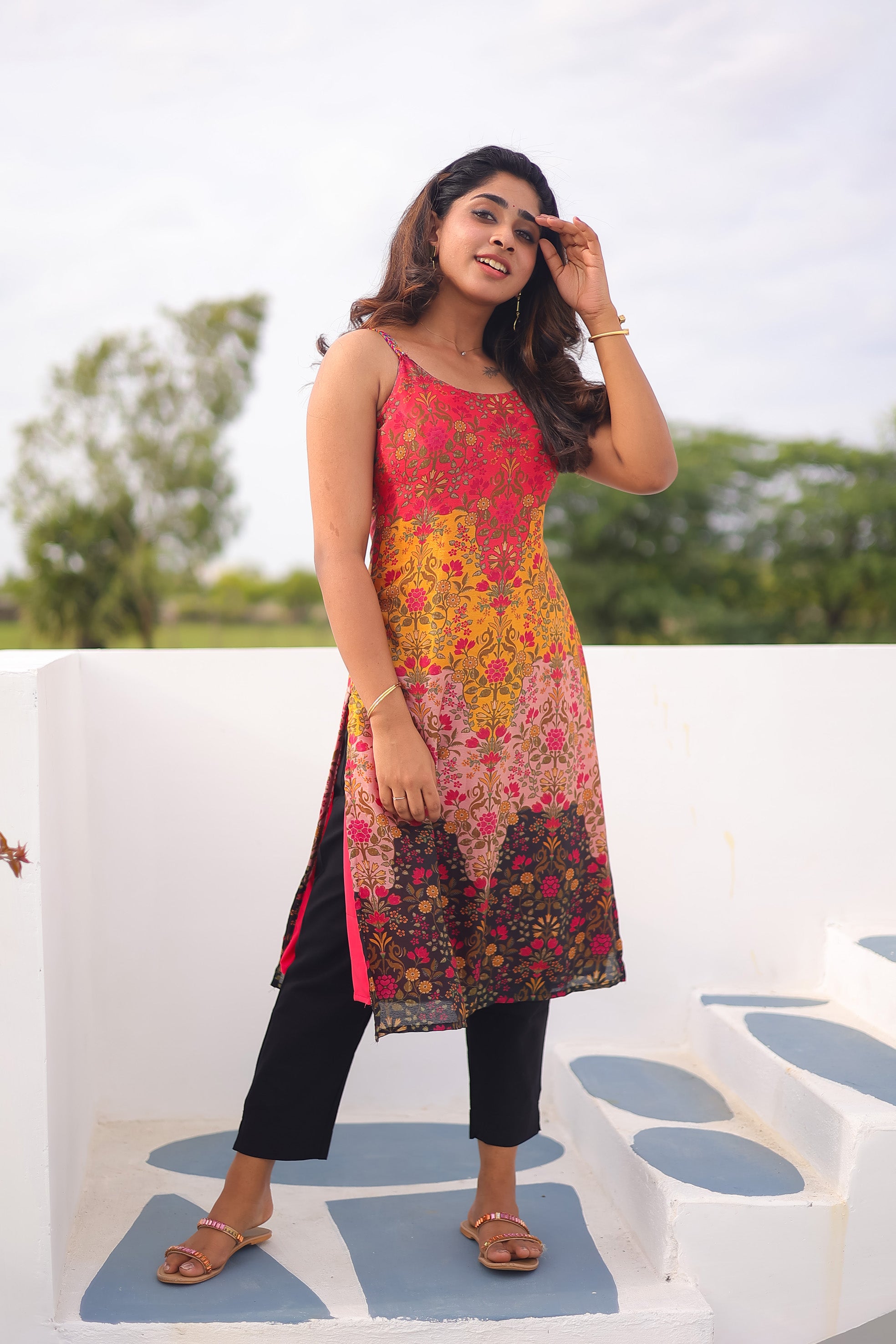 Short Sleeveless Kurti Tunic Pure Cotton Magenta Pink & Gold-toned Printed  Tunic Indian Dress Kurta Women Kurtis for Women Ethnic - Etsy | Cotton tops  designs, Stylish short dresses, Tunic designs