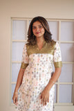 Prathiba Olive Green & White Kurti