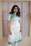 Prathiba Aqua Blue & White Kurti