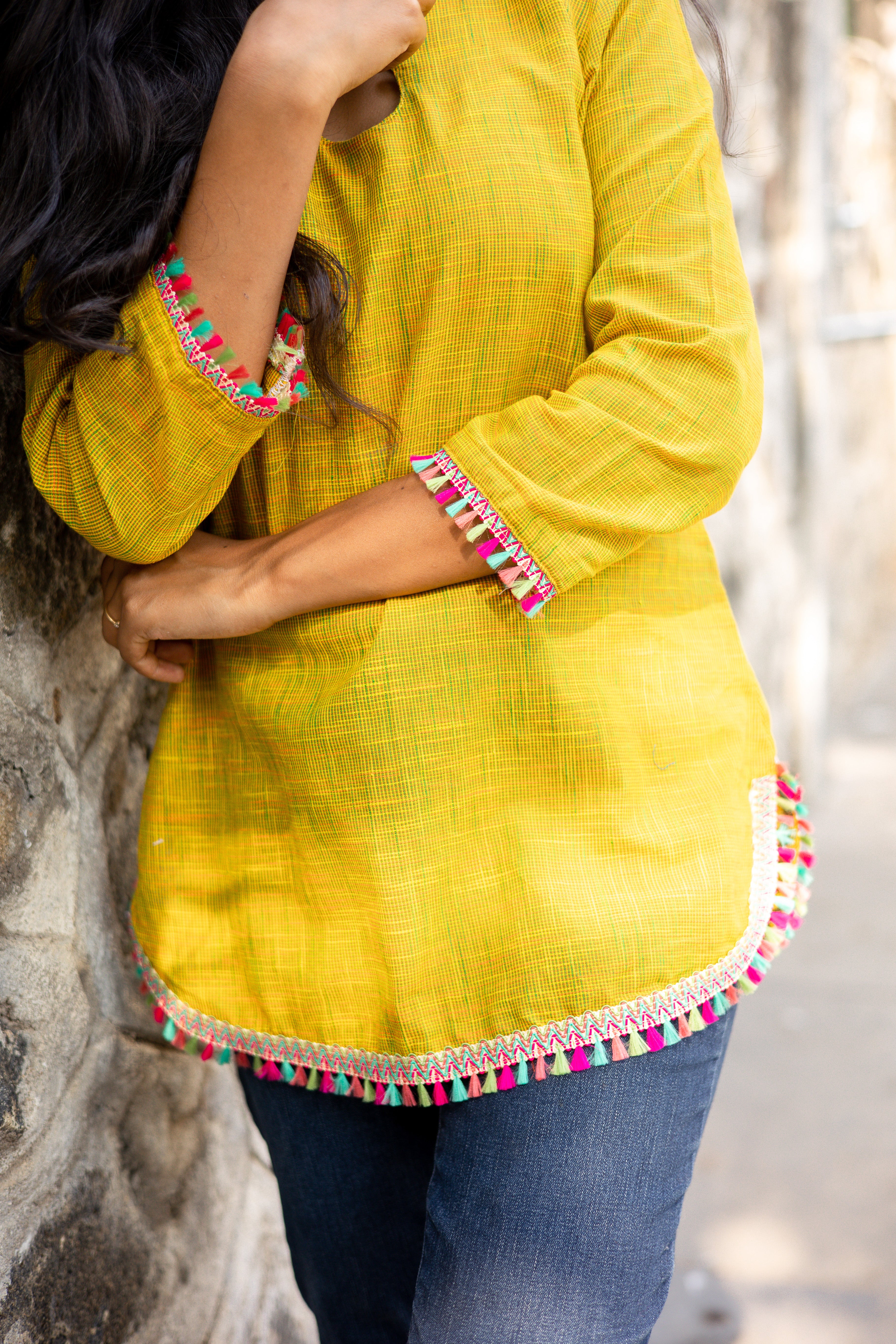 Kamini Yellow cotton tunic