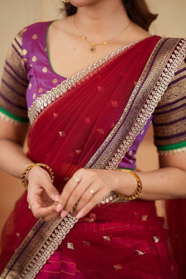 Navya Magenta Halfsaree (Set of 3)