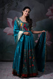 Blue Banarasi silk dress with Dupatta(FW)