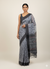 Grey & Black Mul Cotton Saree