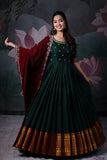 Green Narayanapet Handloom Dress