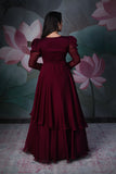 Wine Chinon Party Wear Gown ( FW )