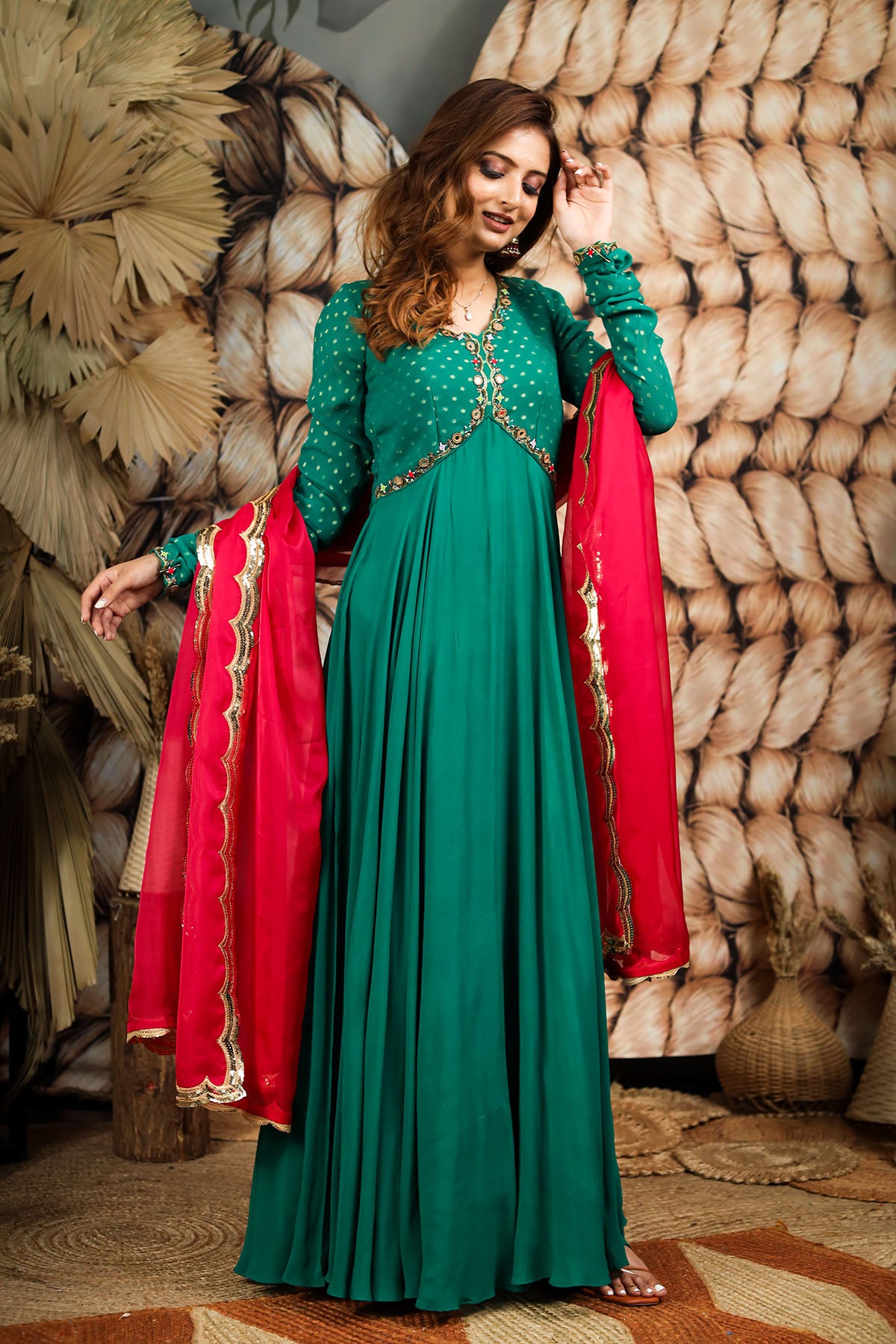 Green Ethnic Dress(FW)