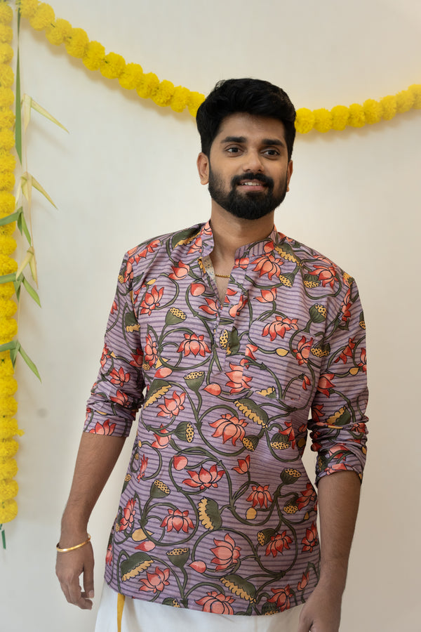 Dhruv - Pichwai Purple Shirt