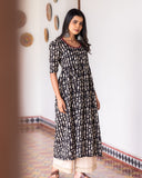 Black Fish Print Kurta (PR)