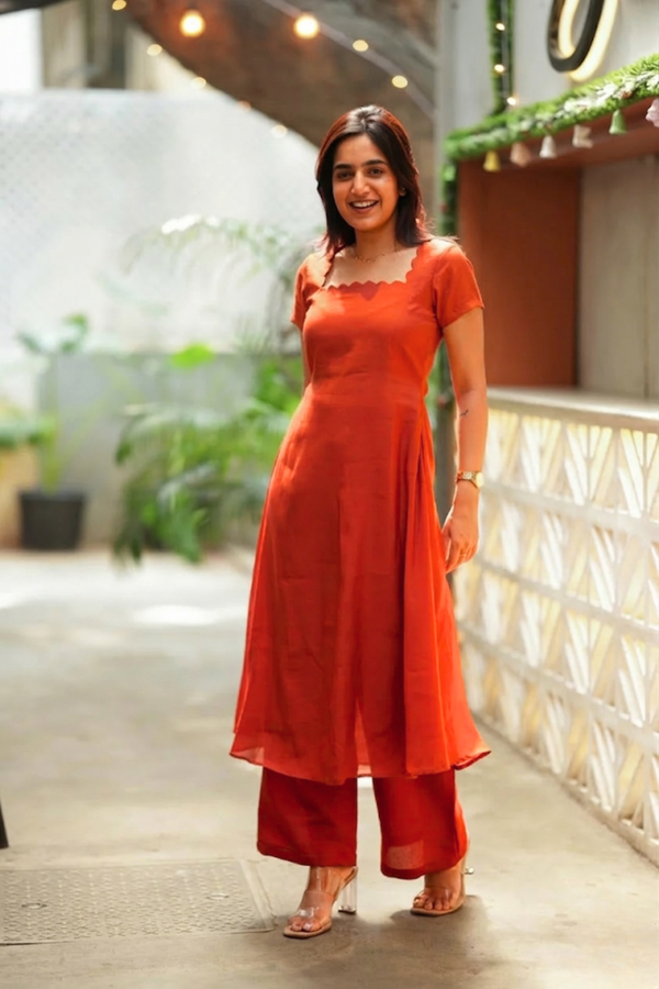 Aarna Rust Orange Kurta Set (Set of 2)