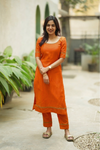 Raha Rust Orange Kurti Set (Set of 2)