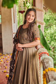 Grey Handloom Narayanpet Dress ( FW )