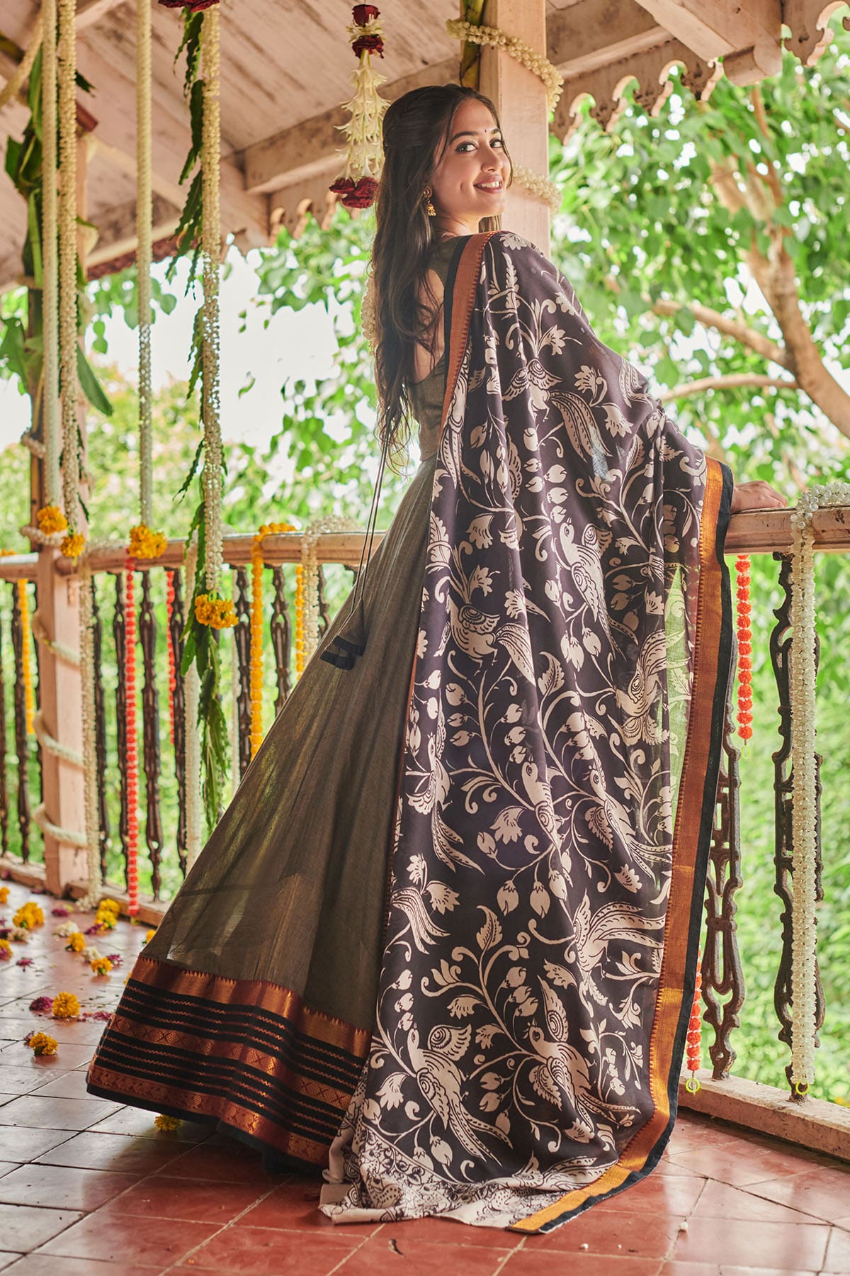 Grey Handloom Narayanpet Dress ( FW )