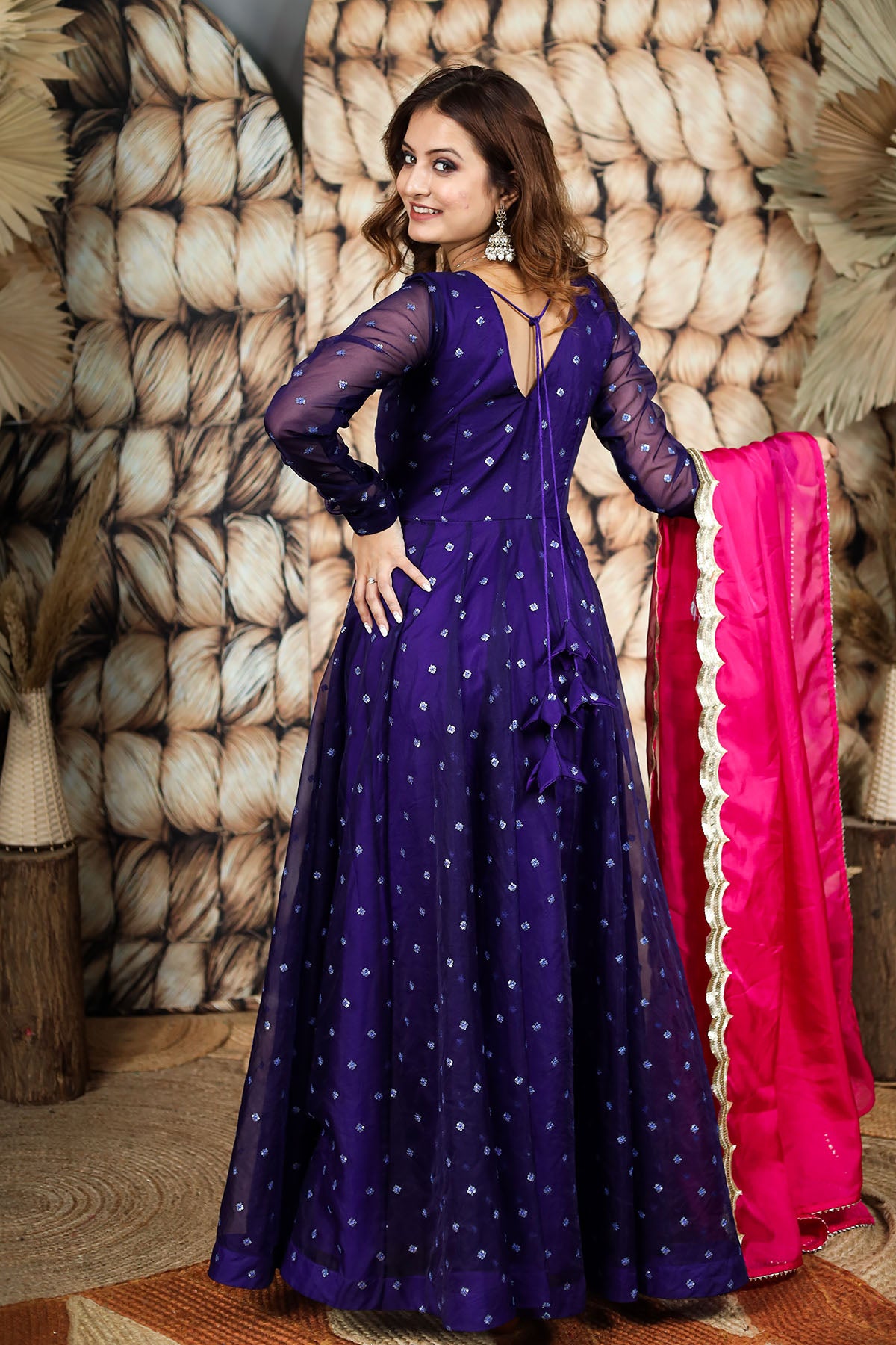 Purple Blue Organza Dress( FW )