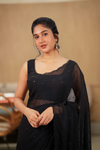 Madhanika Black Saree ( Set of 2 )