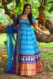 Blue Hand Embroidered Patola Paithani Dress ( FW )