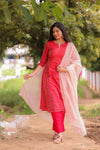 Sindoori Banaras A-Line Kurta With Dupatta (PR)