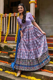 Lilac Patola Zari Ikat Dress ( FW )