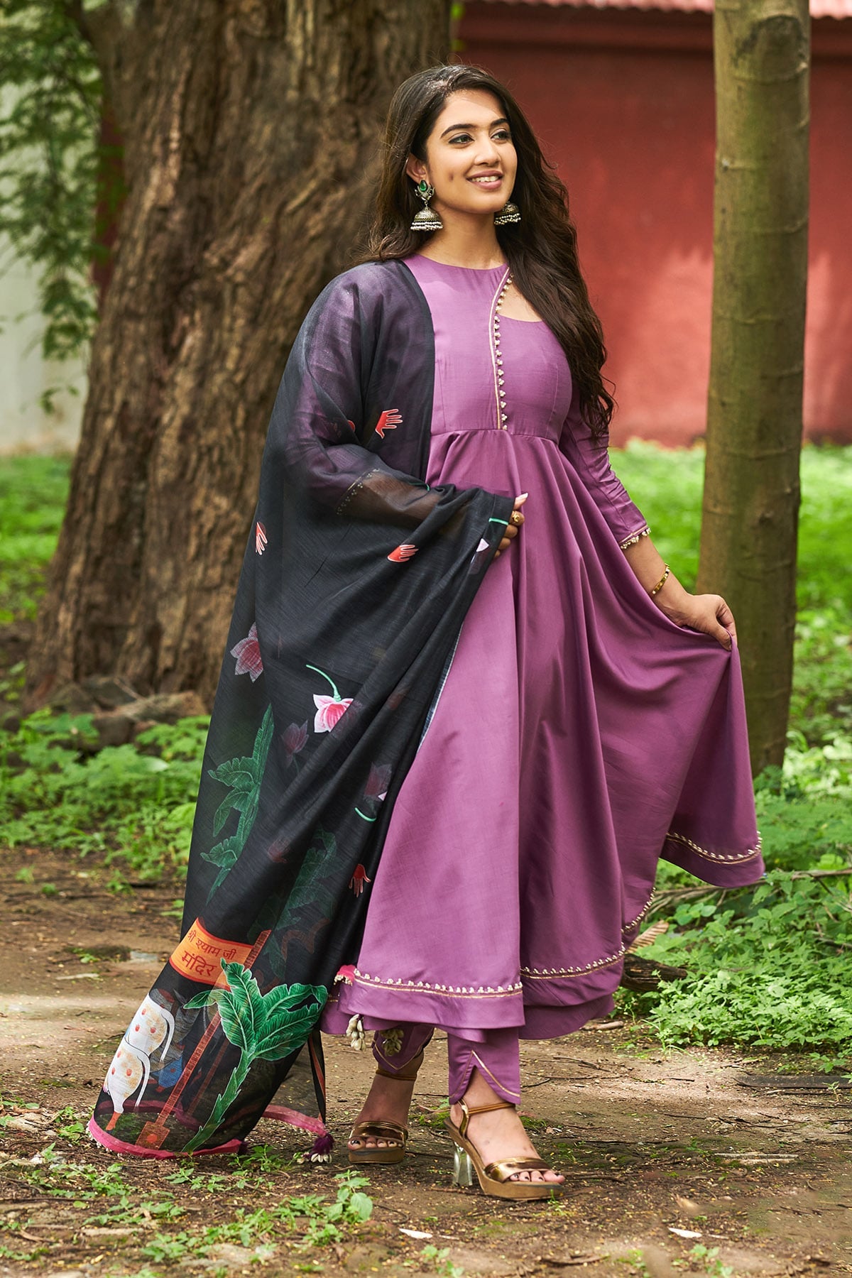 Lilac Silk Cotton Suit Set ( FW )