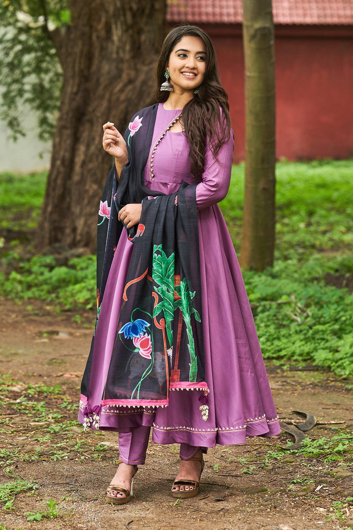 Lilac Silk Cotton Suit Set ( FW )