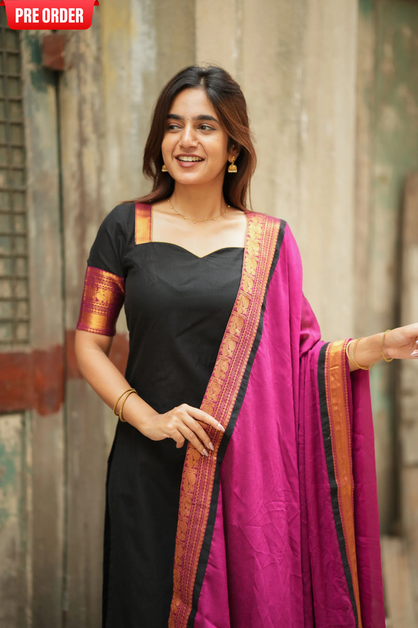 Tamizh Black Kurti Set (Set of 2)