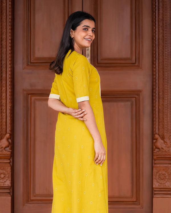 Yellow Handloom Kurta Set (PR)