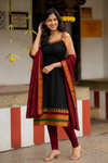 Charvi Black Narayanpet Kurti Set (Set of 2)