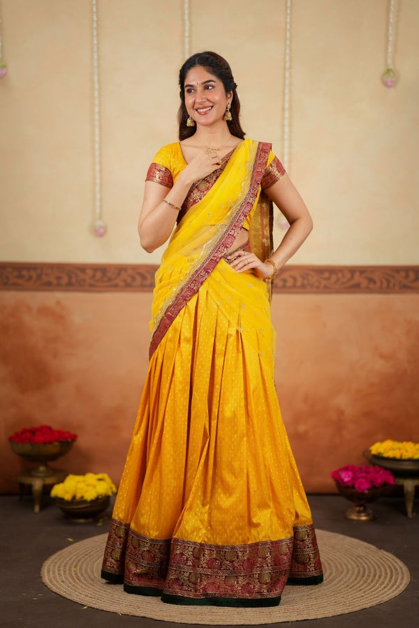 Rithanya Yellow Halfsaree (Set of 3)